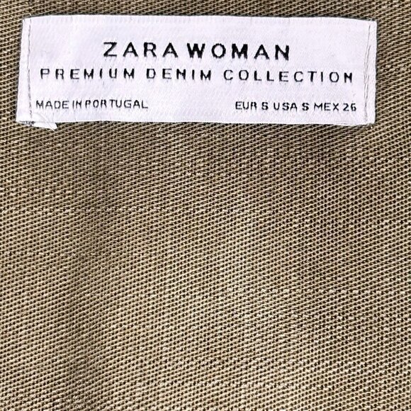 Zara 3/4 Sleeve Shirt /Dress Olive Green Size Small - Picture 5 of 7